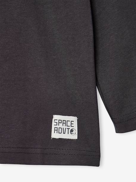 Long-sleeved T-shirt with slogan print for boys anthracite+pistachio+yellow - vertbaudet enfant 
