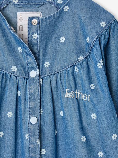 Customisable smock for girls denim blue - vertbaudet enfant 