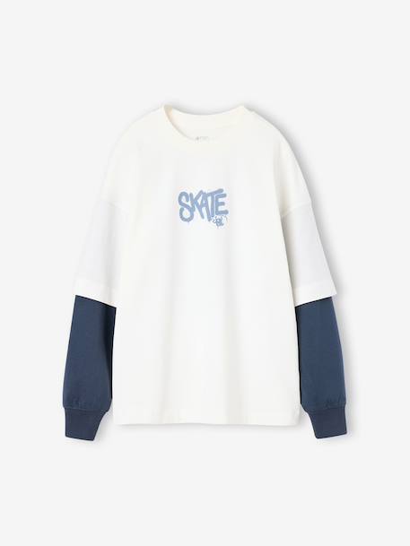 Long-sleeved T-shirt for boys ecru - vertbaudet enfant 