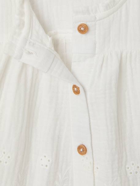 Embroidered blouse for babies ecru+ochre - vertbaudet enfant 