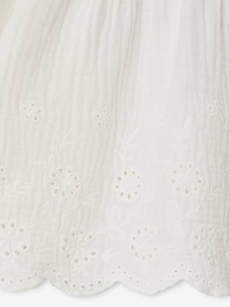 Blouse brodée bébé écru+ocre - vertbaudet enfant 