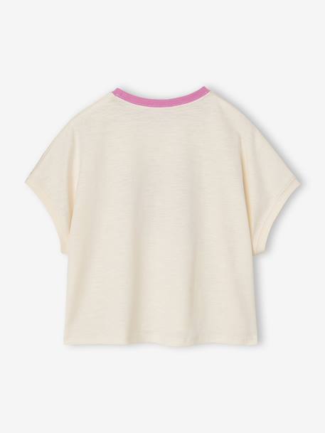 Short-sleeved T-shirt for girls ecru - vertbaudet enfant 