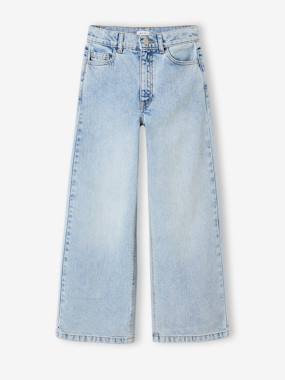 -Girl's wide-leg denim trouser