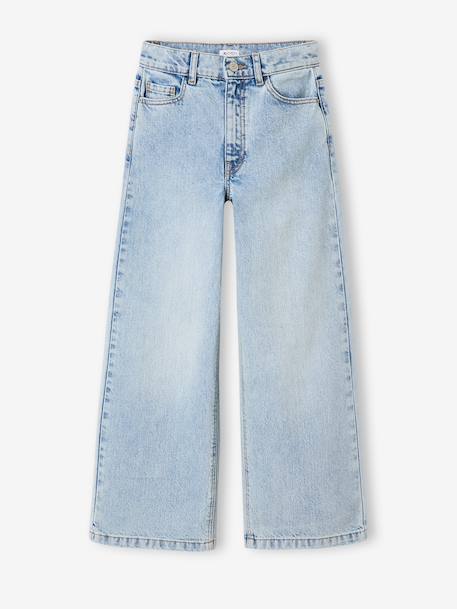Girl's wide-leg denim trouser denim grey+light blue+medium blue - vertbaudet enfant 