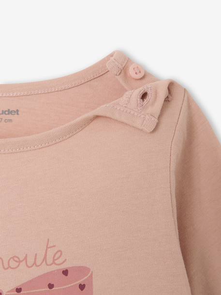 Pack of 3 long-sleeved Basic t-shirts for babies old rose+rosy - vertbaudet enfant 
