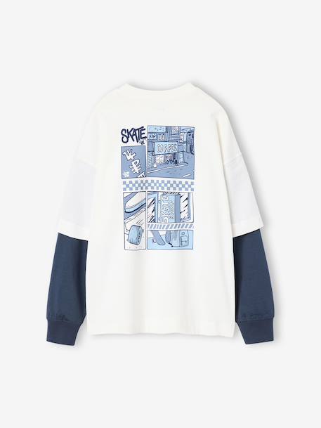 Long-sleeved T-shirt for boys ecru - vertbaudet enfant 
