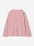 Long-sleeved striped T-shirt for girls dusky pink+ecru - vertbaudet enfant 
