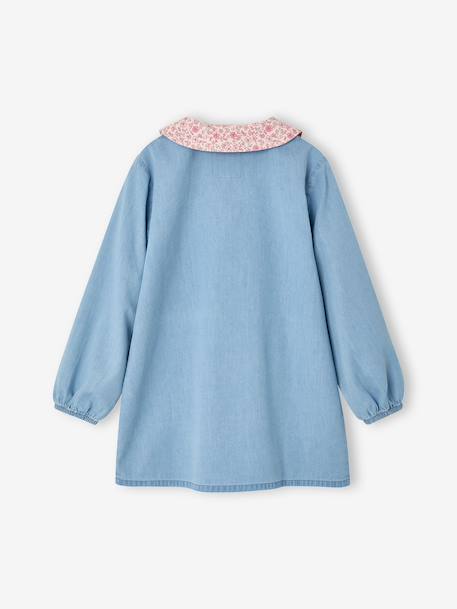 Customisable smock for girls denim blue - vertbaudet enfant 