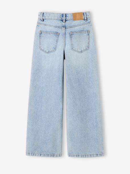 Girl's wide-leg denim trouser denim grey+light blue+medium blue - vertbaudet enfant 