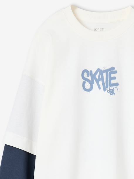 Long-sleeved T-shirt for boys ecru - vertbaudet enfant 