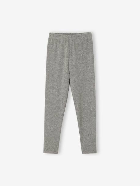 Pack of 2 Basics Leggings for Girls dark grey+dusky pink+khaki+printed brown+sage green - vertbaudet enfant 