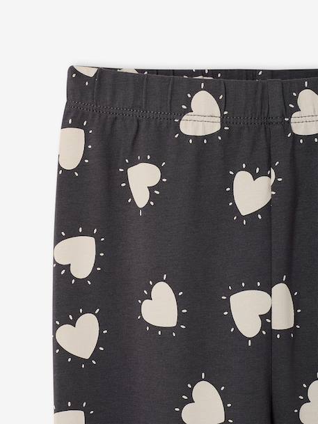 Lot de 2 leggings fille Basics bois de rose+gris foncé+kaki+marron imprimé+vert sauge - vertbaudet enfant 