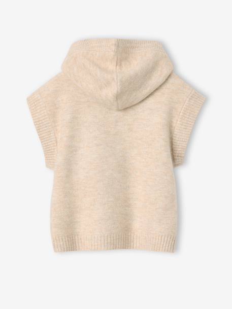 Gilet sans manches fille à capuche zippé beige - vertbaudet enfant 