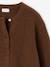 Long-sleeved cardigan for girls chocolate+old rose - vertbaudet enfant 