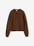 Long-sleeved cardigan for girls chocolate+old rose - vertbaudet enfant 