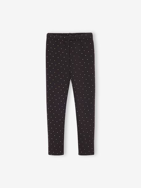 Pack of 2 Leggings Lined in Fleece Knit anthracite+plum - vertbaudet enfant 