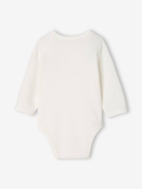 Pack of 3 long-sleeved bodysuits for baby ecru - vertbaudet enfant 