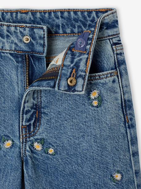 Embroidered Susan wide-leg jeans for girls bleached denim+deep blue+denim blue+medium blue - vertbaudet enfant 