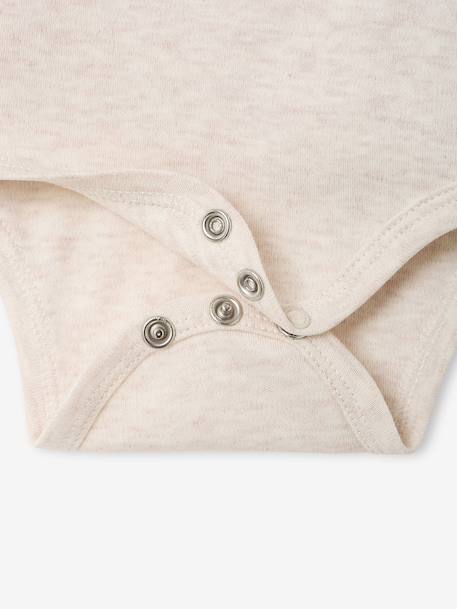 Pack of 3 long-sleeved newborn bodysuits cappuccino - vertbaudet enfant 