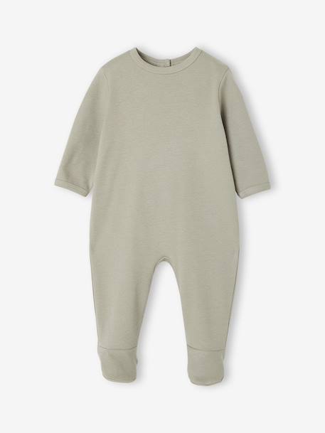 Pack of 3 baby sleepsuits with back opening ecru+sage green - vertbaudet enfant 