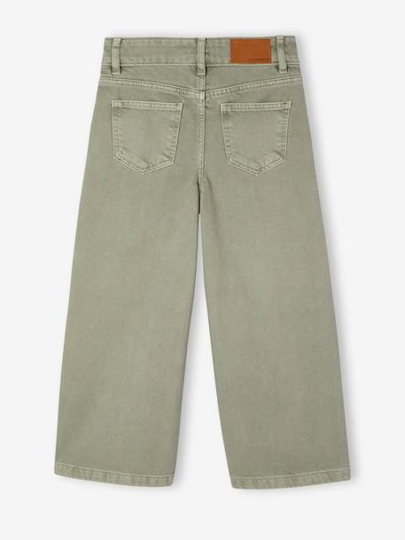 Medium Fit Wide Leg MorphologiK Trousers for Girls coral+grey green+khaki+old rose - vertbaudet enfant 