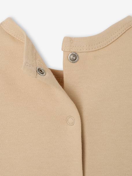 Pack of 3 baby sleepsuits with back opening ecru+sage green - vertbaudet enfant 