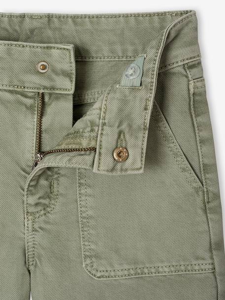Medium Fit Wide Leg MorphologiK Trousers for Girls coral+grey green+khaki+old rose - vertbaudet enfant 