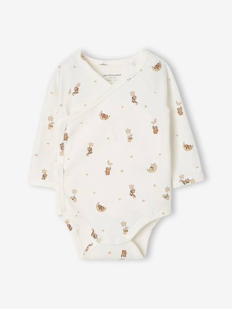 Pack of 3 long-sleeved newborn bodysuits cappuccino - vertbaudet enfant 