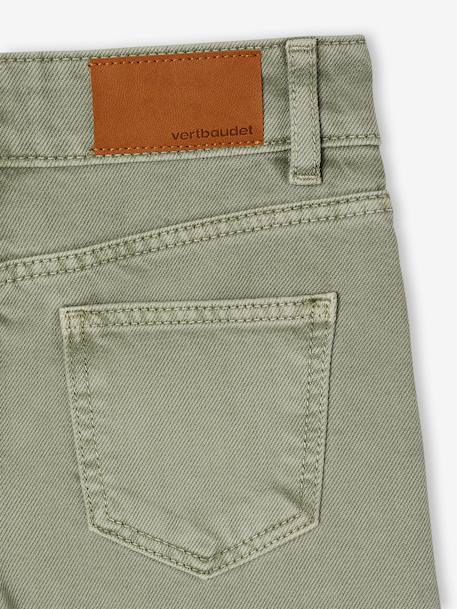 Medium Fit Wide Leg MorphologiK Trousers for Girls coral+grey green+khaki+old rose - vertbaudet enfant 