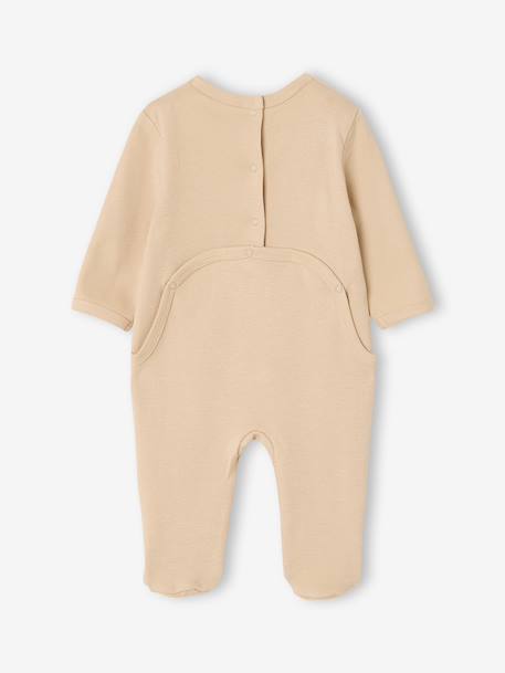 Pack of 3 baby sleepsuits with back opening ecru+sage green - vertbaudet enfant 