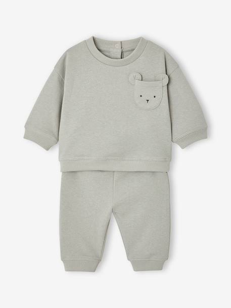 Ensemble sweat et pantalon naissance bébé garçon bleu glacier - vertbaudet enfant 