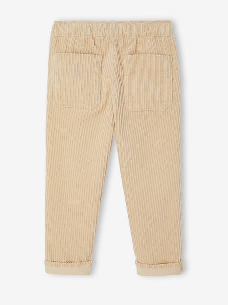 Corduroy Trousers, Easy to Slip On, for Boys beige+navy blue+slate blue - vertbaudet enfant 