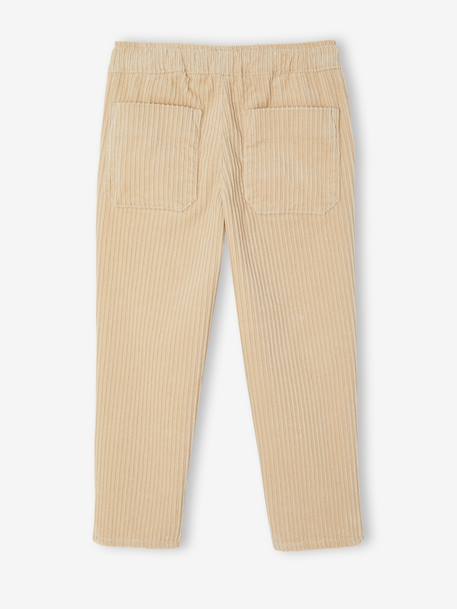Corduroy Trousers, Easy to Slip On, for Boys beige+navy blue+slate blue - vertbaudet enfant 