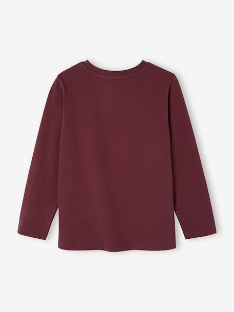 Long-sleeved T-shirt for boys bordeaux red+marl white+slate grey - vertbaudet enfant 