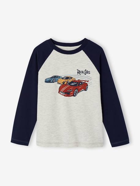 Long-sleeved T-shirt for boys green+navy blue+ochre - vertbaudet enfant 