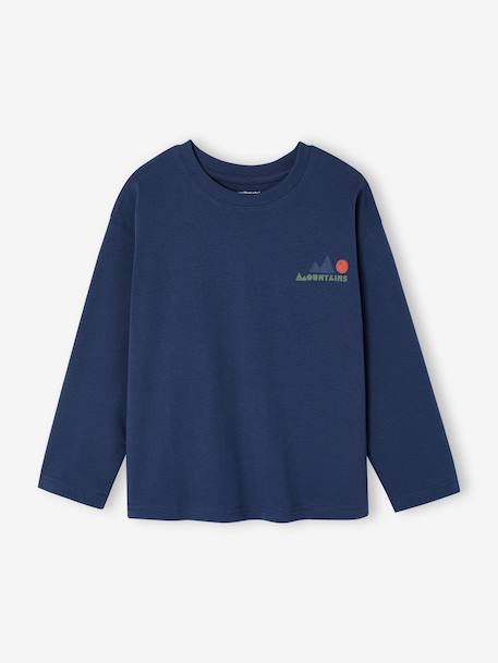 T-shirt manches longues garçon bleu océan+ocre - vertbaudet enfant 