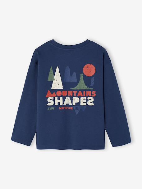 Long-sleeved T-shirt for boys ocean blue+ochre - vertbaudet enfant 