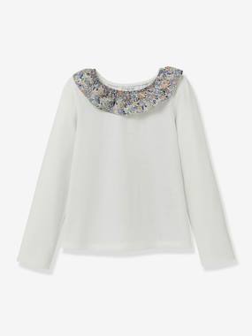 T-shirt col en tissu Liberty coton biologique - vertbaudet enfant T-shirt col en tissu Liberty coton biologique - vertbaudet enfant