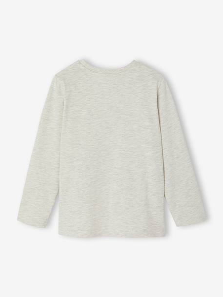 Long-sleeved T-shirt for boys bordeaux red+marl white+slate grey - vertbaudet enfant 