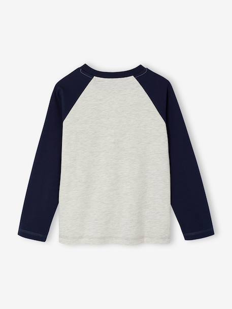 Long-sleeved T-shirt for boys green+navy blue+ochre - vertbaudet enfant 