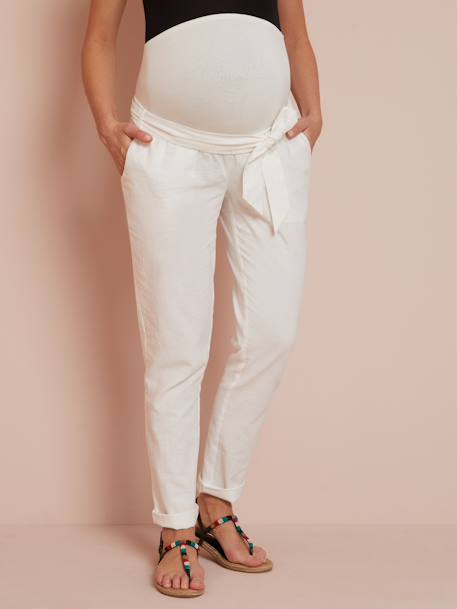 Paperbag Maternity Trousers White - vertbaudet enfant 