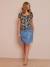 Denim Maternity Skirt with Belt Light Denim Blue - vertbaudet enfant 