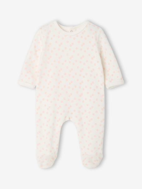 Pack of 3 baby sleepsuits with back opening marl beige+marl grey+sage green - vertbaudet enfant 
