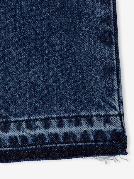 Wide-Leg Jeans, Frayed Hems, for Girls bleached denim+deep blue+grey+stone - vertbaudet enfant 