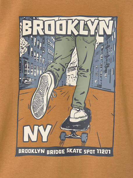 Long-sleeved T-shirt for boys ocean blue+ochre - vertbaudet enfant 