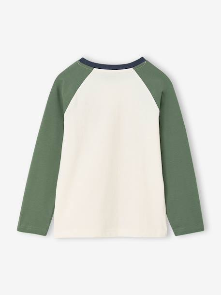 Long-sleeved T-shirt for boys bordeaux red+ochre+sage green - vertbaudet enfant 