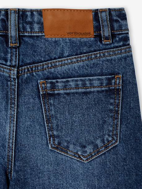 Wide-Leg Jeans, Frayed Hems, for Girls bleached denim+deep blue+grey+stone - vertbaudet enfant 