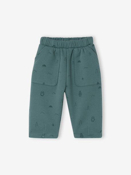 Wide trousers for baby beige+emerald green - vertbaudet enfant 
