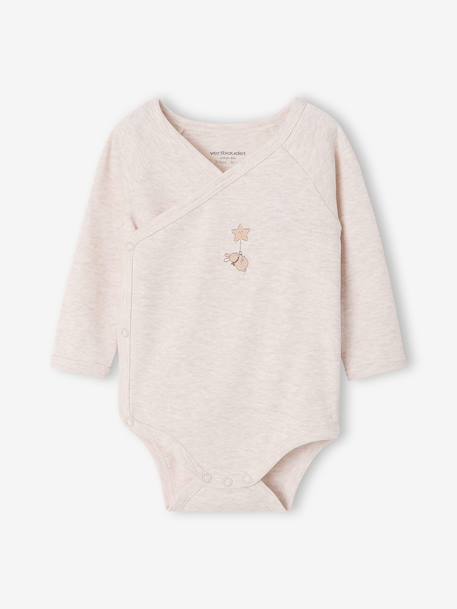 Pack of 3 long-sleeved newborn bodysuits cappuccino - vertbaudet enfant 