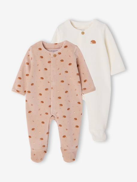 Pack of 2 newborn sleepsuits beige - vertbaudet enfant 